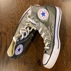 Grey Metallic  High Top Converse